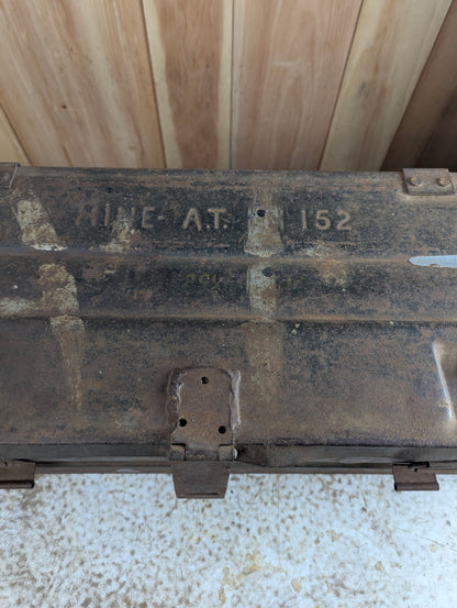 WW2 1944 Anti-Tank Mine Military Ammunition Crate Box with Padlock Latch - view 2