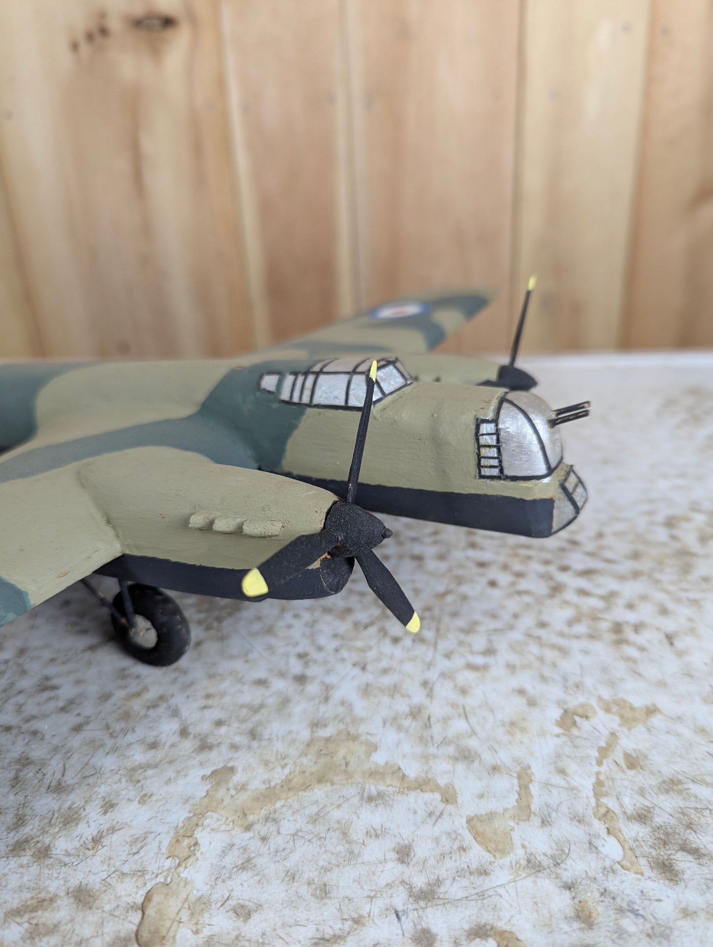 WW2 Handcarved Handpainted Armstrong Whitworth Whitley Bomber Plane - view 2