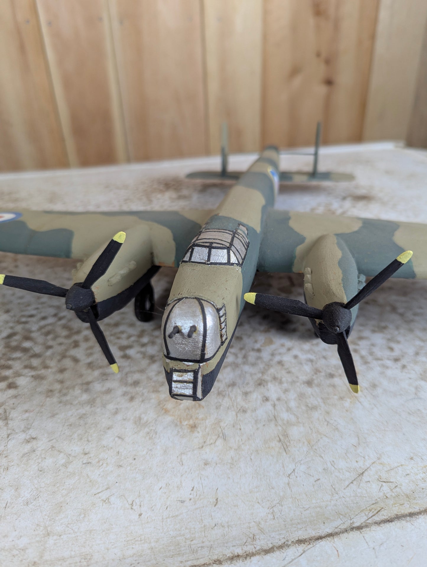 WW2 Handcarved Handpainted Armstrong Whitworth Whitley Bomber Plane - view 3