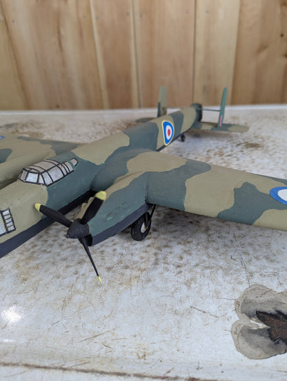 WW2 Handcarved Handpainted Armstrong Whitworth Whitley Bomber Plane - view 4