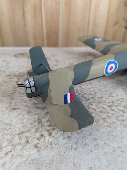 WW2 Handcarved Handpainted Armstrong Whitworth Whitley Bomber Plane - view 6